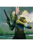 Colour card art - character: troll mercenary - RPG Stock Art