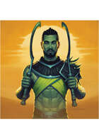 Colour card art - character: warrior with khopesh - RPG Stock Art
