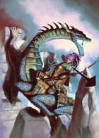 Cover full page - Dragon Hunter on Behir Mount Alt - RPG Stock Art