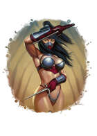 Filler spot colour - character: ninja woman - RPG Stock Art