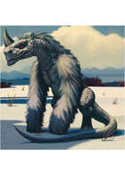 Colour card art - dragon: rhino gorilla alt - RPG Stock Art