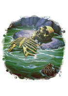Filler spot colour - character: skeleton in green pool - RPG Stock Art