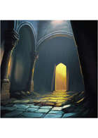 Colour card art - environment: dungeon corridor - RPG Stock Art