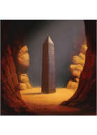 Colour card art - environment: obelisk desert cave - RPG Stock Art
