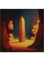Colour card art - environment: obelisk desert cave alt - RPG Stock Art