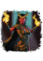 Filler spot colour - character: tiefling sorceress - RPG Stock Art