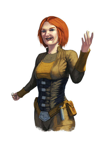 Colour cut out - character: rogue with coin - RPG Stock Art