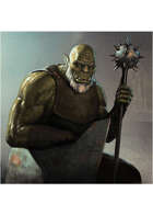 Colour card art - character: old orc warrior - RPG Stock Art