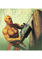 Colour card art - character: lumberjack - RPG Stock Art