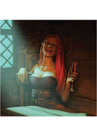Colour card art - character: vampire; elf - RPG Stock Art