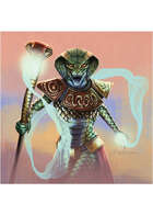 Colour card art - character: humanoid serpent priestess - RPG Stock Art