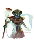 Colour cut out - character: humanoid serpent priestess - RPG Stock Art
