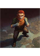 Colour card art - character: gnome brawler - RPG Stock Art