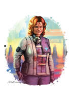 Filler spot colour - character: cyberpunk street doctor - RPG Stock Art