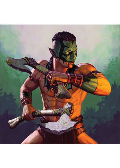 Colour card art - character: tribal elf warrior - RPG Stock Art - Dean ...