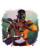 Filler spot colour - character: tribal elf warrior - RPG Stock Art