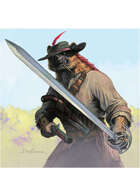 Colour card art - character: gnoll bandit - RPG Stock Art