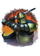 Filler spot colour - character: knight attacking - RPG Stock Art