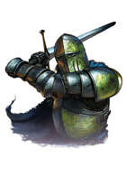 Colour cut out - character: knight attacking - RPG Stock Art