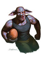 Colour cut out - character: genome lagomorph rugby player - RPG Stock Art