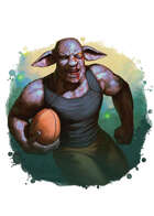 Filler spot colour - character: genome lagomorph rugby player - RPG Stock Art