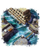 Filler spot colour - environment: apocalyptic flooded city - RPG Stock Art
