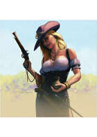 Colour card art - character: female bandit - RPG Stock Art