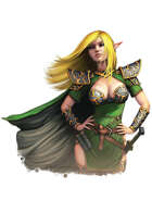 Colour cut out - character: female elf warrior - RPG Stock Art