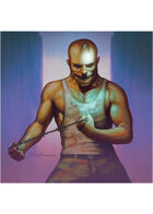 Colour card art - character: cyberpunk fishhead gangster - RPG Stock Art
