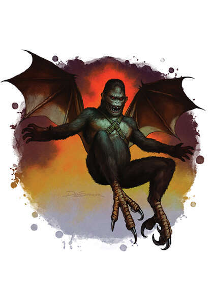 Filler spot colour - character: winged ape-man - RPG Stock Art - Dean ...