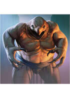 Colour card art - character: sumo turtle mutant - RPG Stock Art