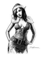 Filler spot - character: christmas elf pin up - RPG Stock Art