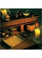 Colour card art - items: alchemists table - RPG Stock Art
