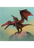 Colour card art - creature: flying mount - RPG Stock Art