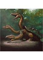Colour card art - creature: turtle hydra - RPG Stock Art