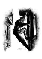 Filler spot - character: thief climbing - RPG Stock Art