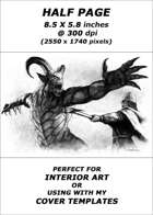Half page line - Norse Warrior vs Demon - RPG Stock Art