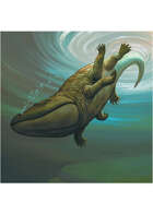 Colour card art - creature: eryops - RPG Stock Art