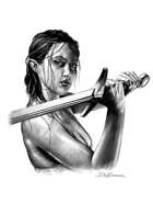 Filler spot - character: elf sword woman - RPG Stock Art