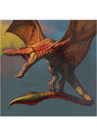 Colour card art - creature: prehistoric wyvern - RPG Stock Art