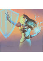 Colour card art - spell: shield - RPG Stock Art