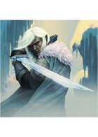Colour card art - character: drow warrior - RPG Stock Art