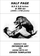 Half page line - Boar Hunter - RPG Stock Art