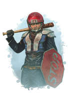 Filler spot colour - character: apocalyptic warrior - RPG Stock Art