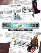 MajiMonsters Pre-generated Characters