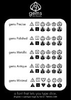 gems font family (dingbats with ligatures)