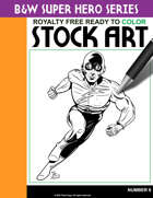 B&W Super Hero Stock Art #8