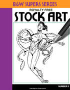 B&W Super Hero Stock Art #3