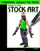 Cyberpunk Color Character Stock Art #1