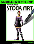 Cyberpunk Color Character Stock Art #4